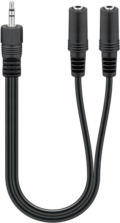 Wentronic 3.5 mm Audio Y Cable Adapter, 1x Male to 2x Female Stereo