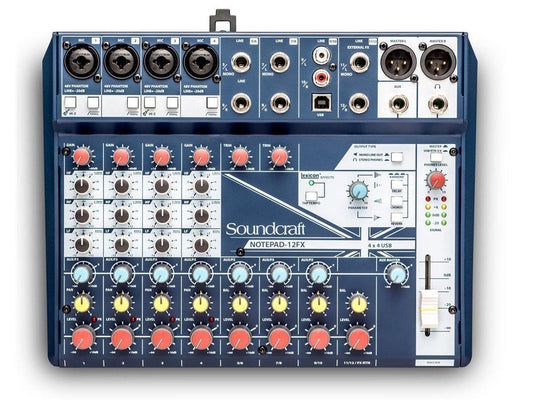 Soundcraft NOTEPAD 12FX, 4 Mik, 2 Stereo, USB, FX mikser