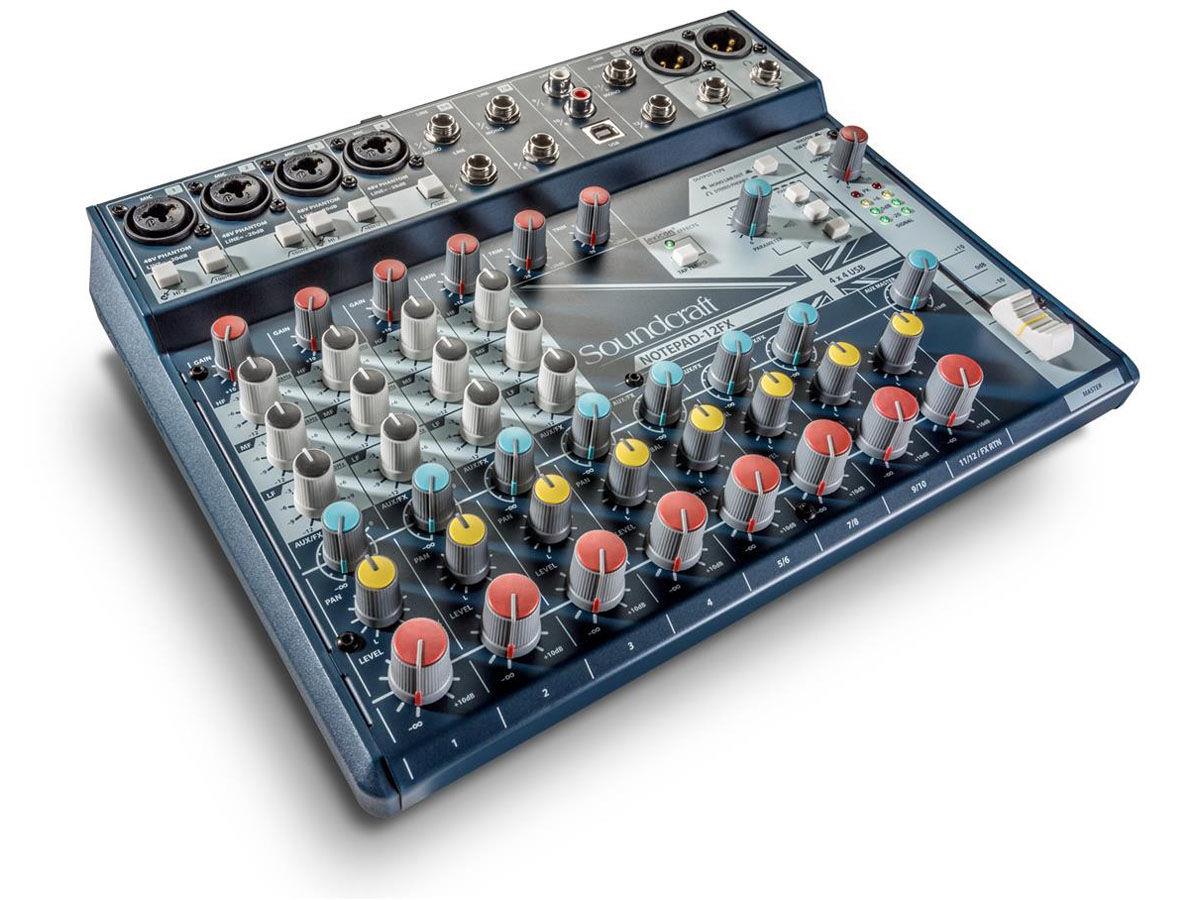 Soundcraft NOTEPAD 12FX, 4 Mik, 2 Stereo, USB, FX mikser