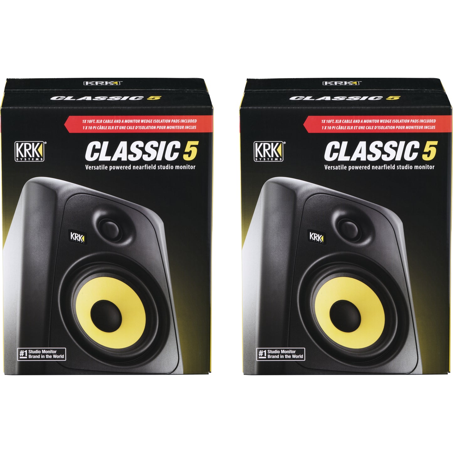 KRK Classic 5 - 50 watt, 5" active studio monitor pack incl cables and iso-pads CL5G3PK1-EU