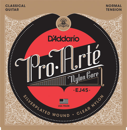 D'Addario strengesett klassisk gitar EJ45, Normal Tension. Pro Arte Nylon Core