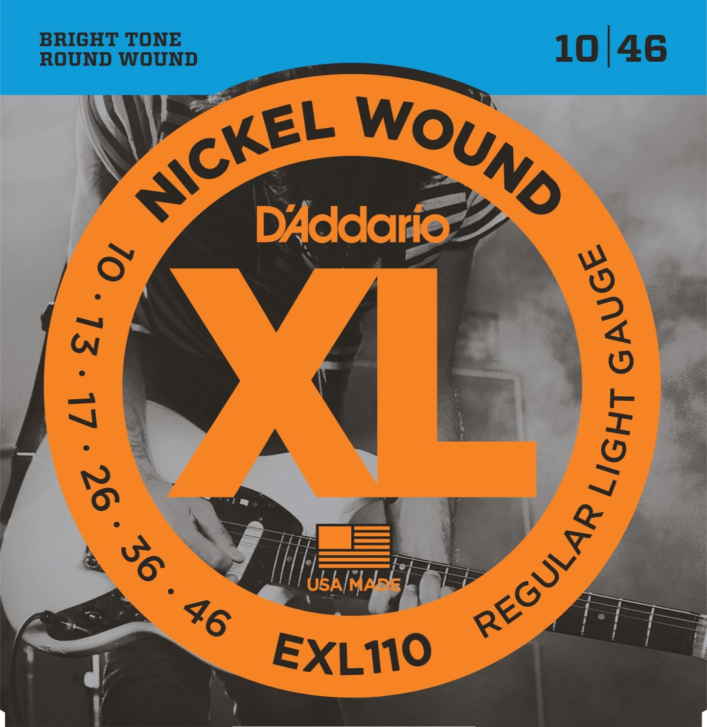 D'Addario XL strengesett el.gitar - EXL110. Regulat Light. 010 - 046