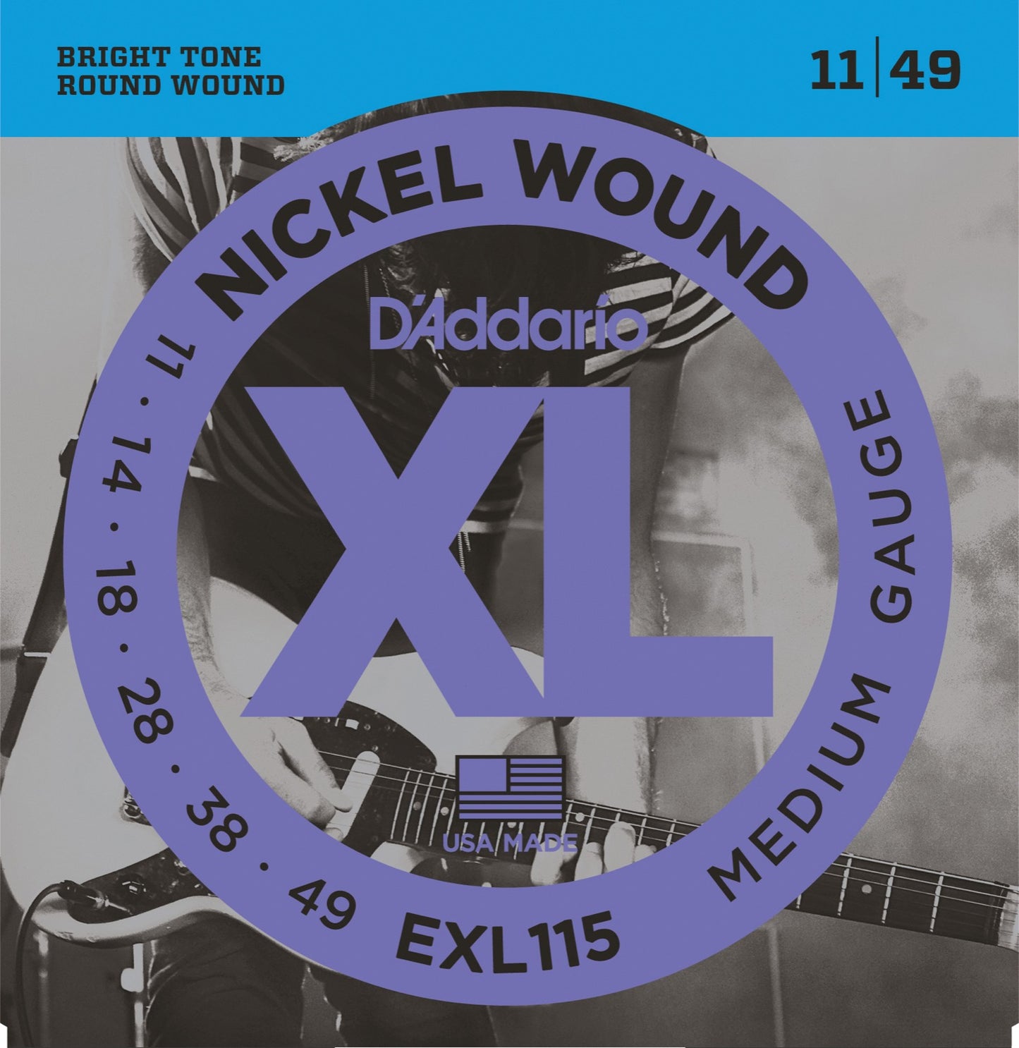 D'Addario XL strengesett el.gitar - EXL115. Medium. 011 - 049