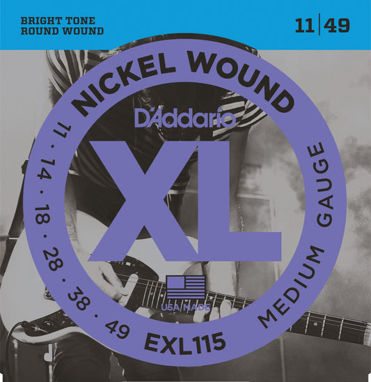 D'Addario XL strengesett el.gitar - EXL115. Medium. 011 - 049