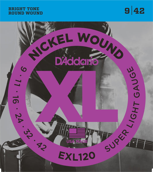 D'Addario XL strengesett el.gitar - EXL120. Super Light. 009 - 042