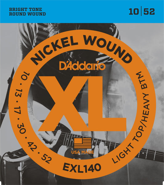 D'Addario XL strengesett el.gitar - EXL140. Light Top/Heavy Bottom. 010 - 052