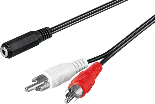 Wentronic Audio Cable Adapter, 3.5 mm Female to RCA Male