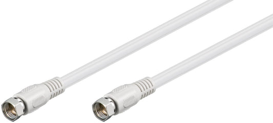 Wentronic F-plugger hankjønn Antennekabel 5m, hvit 50739