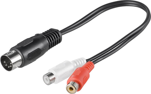 Wentronic Audio Cable Adapter, DIN Male to Stereo RCA Female
