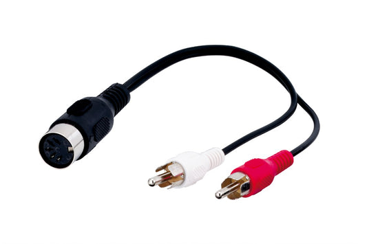 Wentronic Audio Cable Adapter, DIN Female to Stereo RCA Male