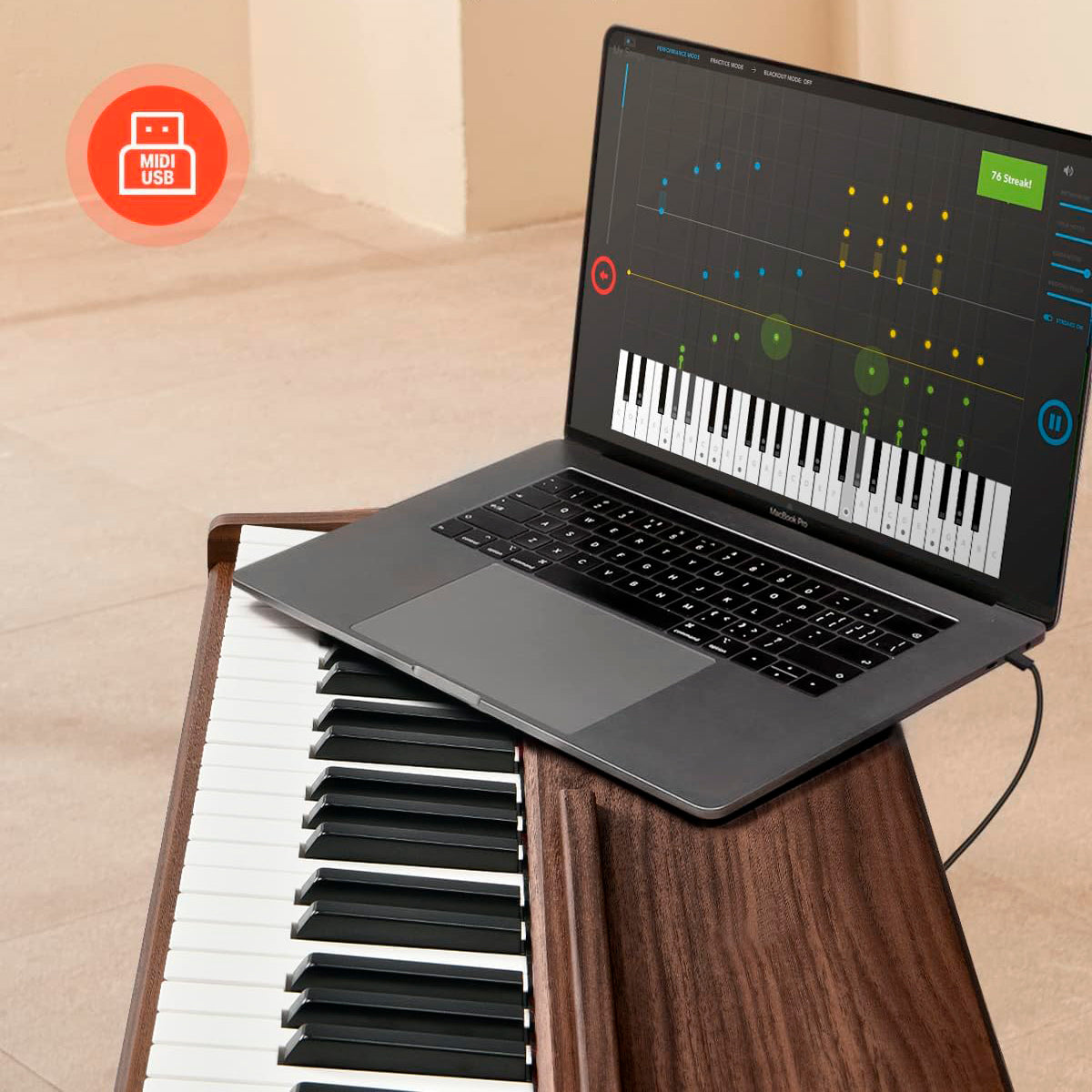 Donner DDP-80 el-piano valnøtt, 88-tag