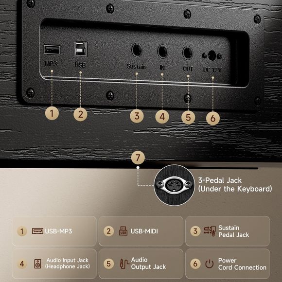 Donner DHP-600 el-piano, sort
