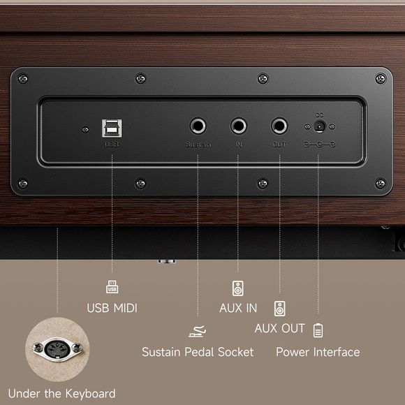 Donner Oura R300 el-piano valnøtt