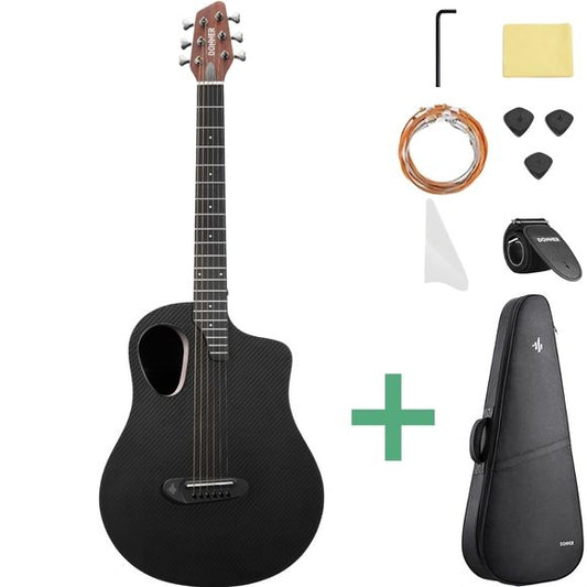 Donner RISING-G1 stålstrengsgitar, gitarpakke
