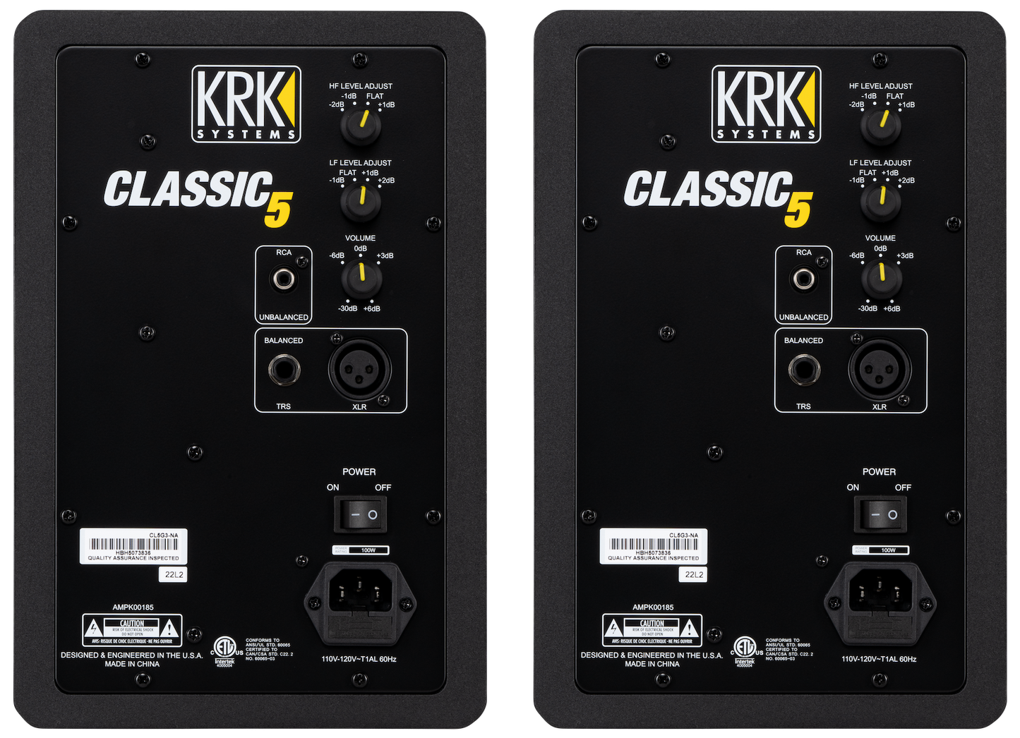 KRK Classic 5 - 50 watt, 5" active studio monitor pack incl cables and iso-pads CL5G3PK1-EU