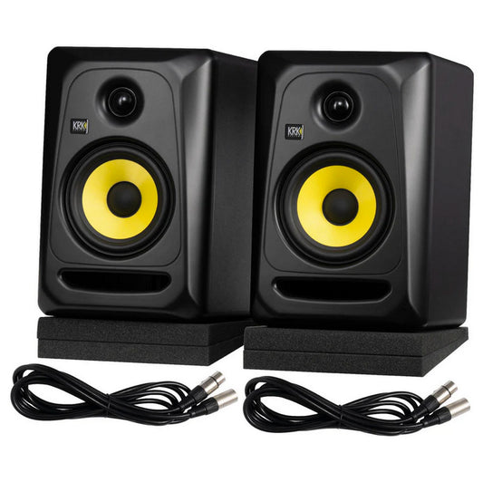 KRK Classic 5 - 50 watt, 5" active studio monitor pack incl cables and iso-pads CL5G3PK1-EU